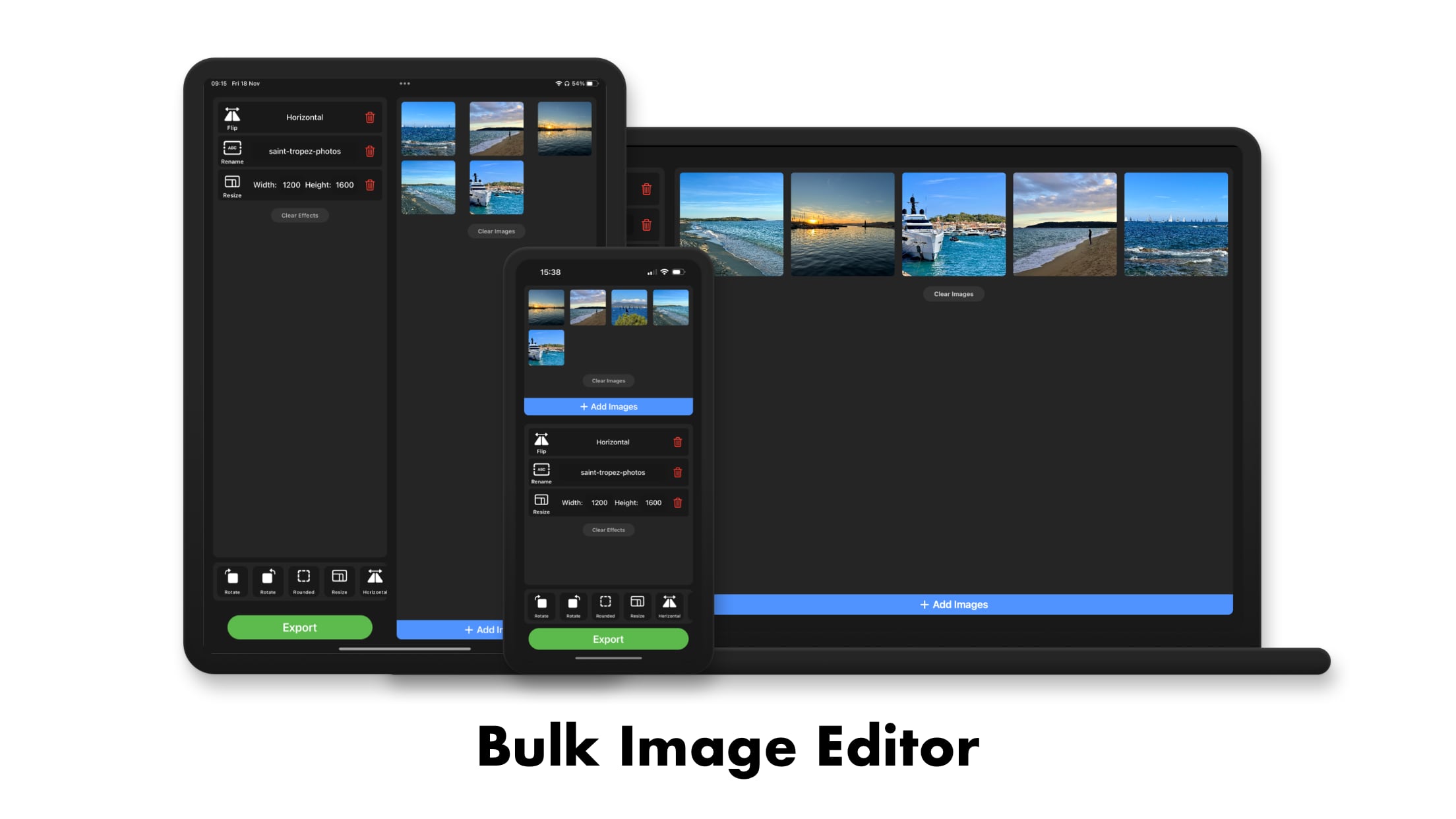 Bulk Image Editor in framed devices